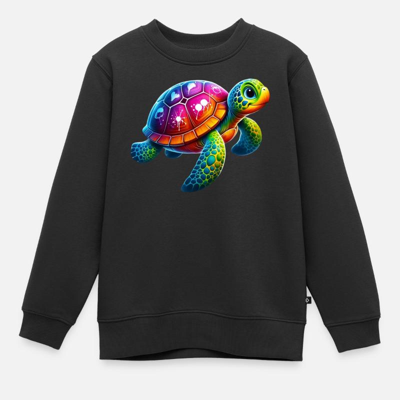 Tortue - Sweat Premium enfant bio - noir
