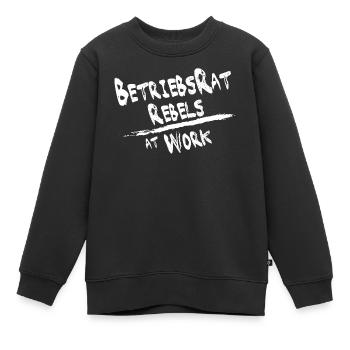 Betriebsrat rebels weiss für schwarzen Hintergrund - Kinder Premium Organic Sweatshirt - Schwarz - Vorne - AI Model Kid Female (0cm)