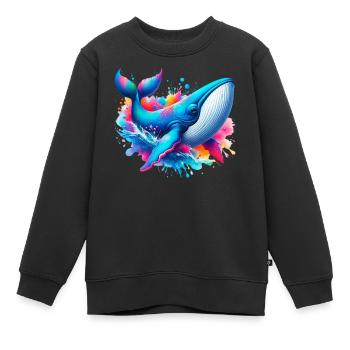 Wal - Kinder Premium Organic Sweatshirt - Schwarz - Vorne - AI Model Kid Female (0cm)