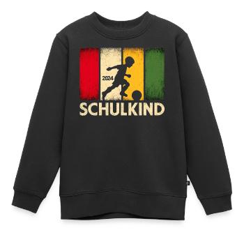 Schulkind 2024 Fußballspieler Fußballer - Kinder Premium Organic Sweatshirt - Schwarz - Vorne - AI Model Kid Female (0cm)