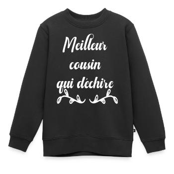 Meilleur cousin qui déchire - Sweat Premium enfant bio - noir - Devant - AI Model Kid Female (0cm)