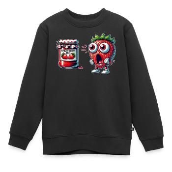Design amusant de confiture de fraises - Sweat Premium enfant bio - noir - Devant - AI Model Kid Female (0cm)