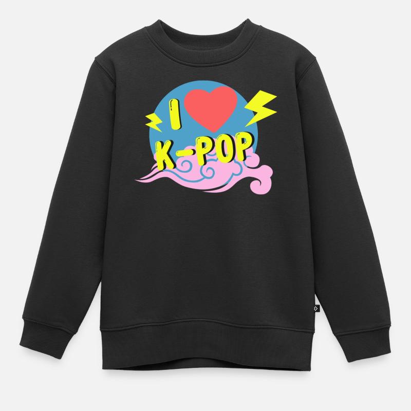 J’adore la Kpop - Sweat Premium enfant bio - noir