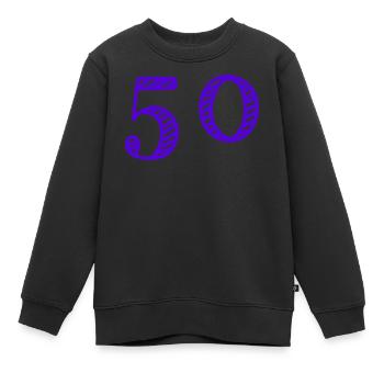 50. 50 ANS. 50e ANNIVERSAIRE. ANNIVERSAIRE 50 ANS. - Sweat Premium enfant bio - noir - Devant - AI Model Kid Female (0cm)