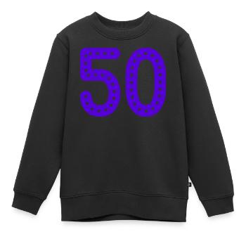 50. 50 ANS. 50e ANNIVERSAIRE. ANNIVERSAIRE 50 ANS. - Sweat Premium enfant bio - noir - Devant - AI Model Kid Female (0cm)