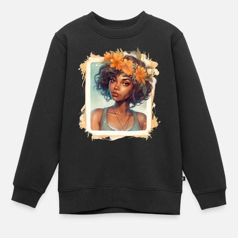 JUNGES MÄDCHEN DER INSELN - Kinder Premium Organic Sweatshirt - Schwarz