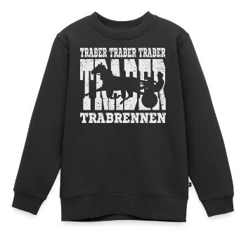 Dekoratives Traber Design - Kinder Premium Organic Sweatshirt - Schwarz - Vorne - AI Model Kid Female (0cm)