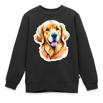 Aquarelles Golden Retriever - Sweat Premium enfant bio - noir - Devant - AI Model Kid Female (0cm)