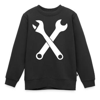 Tool Wrench - Kids Premium Organic Sweatshirt - black - Front - AI Model Kid Female (0cm)