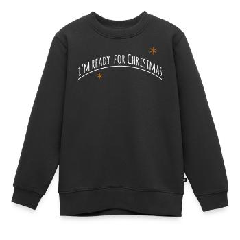 now im ready for christmas > Vectorgraphic - Kinder Premium Organic Sweatshirt - Schwarz - Vorne - AI Model Kid Female (0cm)