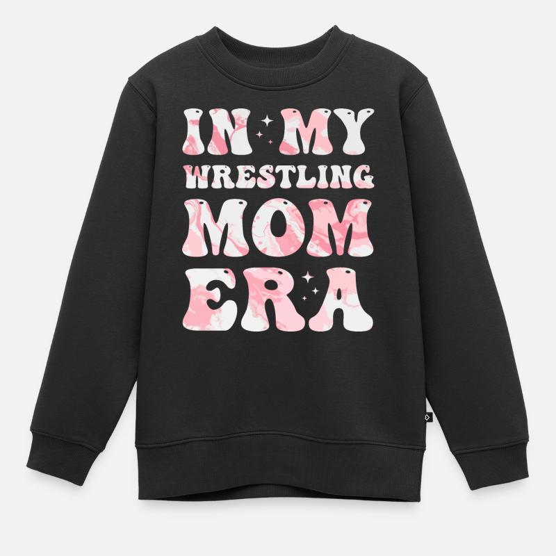 À l’époque de ma maman de lutte, maman de lutte colorée - Sweat Premium enfant bio - noir