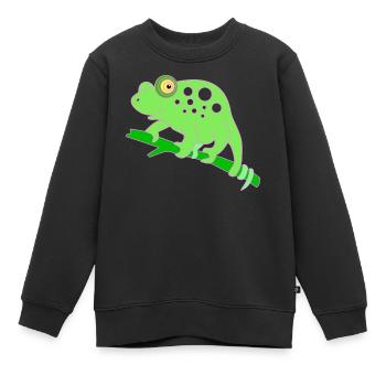Chamaeleon tier - Kinder Premium Organic Sweatshirt - Schwarz - Vorne - AI Model Kid Female (0cm)