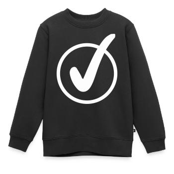 crochet - Sweat Premium enfant bio - noir - Devant - AI Model Kid Female (0cm)