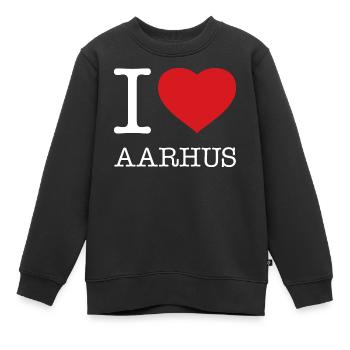 J'AIME AARHUS - Sweat Premium enfant bio - noir - Devant - AI Model Kid Female (0cm)