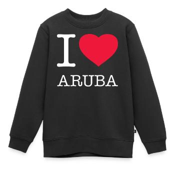 J'AIME ARUBA - Sweat Premium enfant bio - noir - Devant - AI Model Kid Female (0cm)