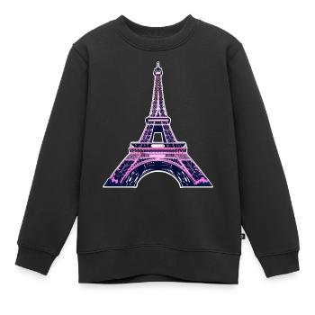 Eiffelturm #9 - Kinder Premium Organic Sweatshirt - Schwarz - Vorne - AI Model Kid Female (0cm)