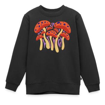 Troupe Waldpilz en rouge jaune - Sweat Premium enfant bio - noir - Devant - AI Model Kid Female (0cm)