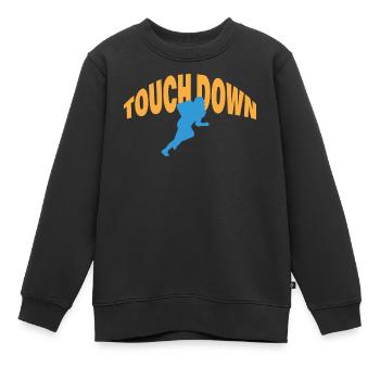 TOUCH DOWN - Kinder Premium Organic Sweatshirt - Schwarz - Vorne - AI Model Kid Female (0cm)