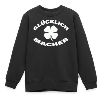 GLÜCKLICHMACHER - Kinder Premium Organic Sweatshirt - Schwarz - Vorne - AI Model Kid Female (0cm)