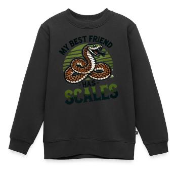 Mein bester Freund hat Schuppen Schlangenliebhaber - Kinder Premium Organic Sweatshirt - Schwarz - Vorne - AI Model Kid Female (0cm)