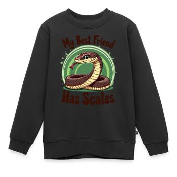 Mein bester Freund hat Schuppen Schlangenliebhaber - Kinder Premium Organic Sweatshirt - Schwarz - Vorne - AI Model Kid Female (0cm)