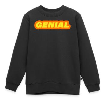 GENIAL - Kinder Premium Organic Sweatshirt - Schwarz - Vorne - AI Model Kid Female (0cm)