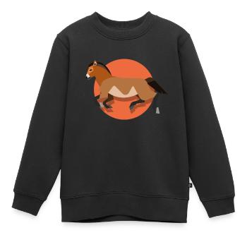 Cheval sauvage d’Asie - Sweat Premium enfant bio - noir - Devant - AI Model Kid Female (0cm)