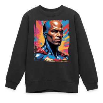 Porträt eines Sci-Fi-Superhelden - Kinder Premium Organic Sweatshirt - Schwarz - Vorne - AI Model Kid Female (0cm)