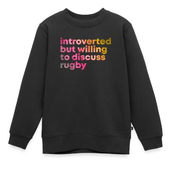 Rugby Rugby Rugby - Kinder Premium Organic Sweatshirt - Schwarz - Vorne - AI Model Kid Female (0cm)