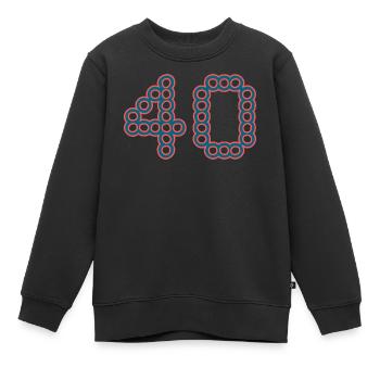 40. 40 ANS. 40e ANNIVERSAIRE. ANNIVERSAIRE 40 ANS. - Sweat Premium enfant bio - noir - Devant - AI Model Kid Female (0cm)