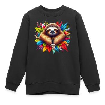 Paresse - Sweat Premium enfant bio - noir - Devant - AI Model Kid Female (0cm)
