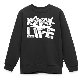 Kajak Leben Duo - Kinder Premium Organic Sweatshirt - Schwarz - Vorne - AI Model Kid Female (0cm)