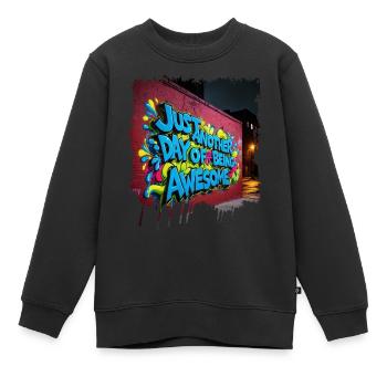 Just another day of being awesome - Kids Premium Organic Sweatshirt - black - Front - AI Model Kid Female (0cm)