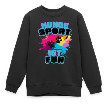 Hundesport ist fun rainbow blue - Kinder Premium Organic Sweatshirt - Schwarz - Vorne - AI Model Kid Female (0cm)