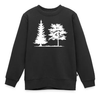 Baum Fichte Wald Camping Natur Mischwald Kiefer - Kinder Premium Organic Sweatshirt - Schwarz - Vorne - AI Model Kid Female (0cm)