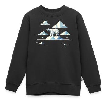 Géométrique Ours polaire sur la banquise – Calme arctique - Sweat Premium enfant bio - noir - Devant - AI Model Kid Female (0cm)