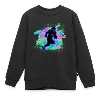 Football américain - Sweat Premium enfant bio - noir - Devant - AI Model Kid Female (0cm)
