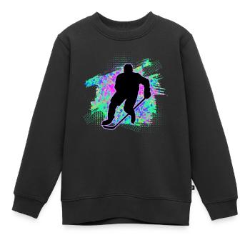 Eishockey - Kinder Premium Organic Sweatshirt - Schwarz - Vorne - AI Model Kid Female (0cm)