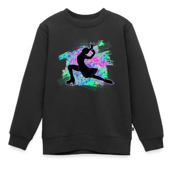 Eislaufen - Kinder Premium Organic Sweatshirt - Schwarz - Vorne - AI Model Kid Female (0cm)