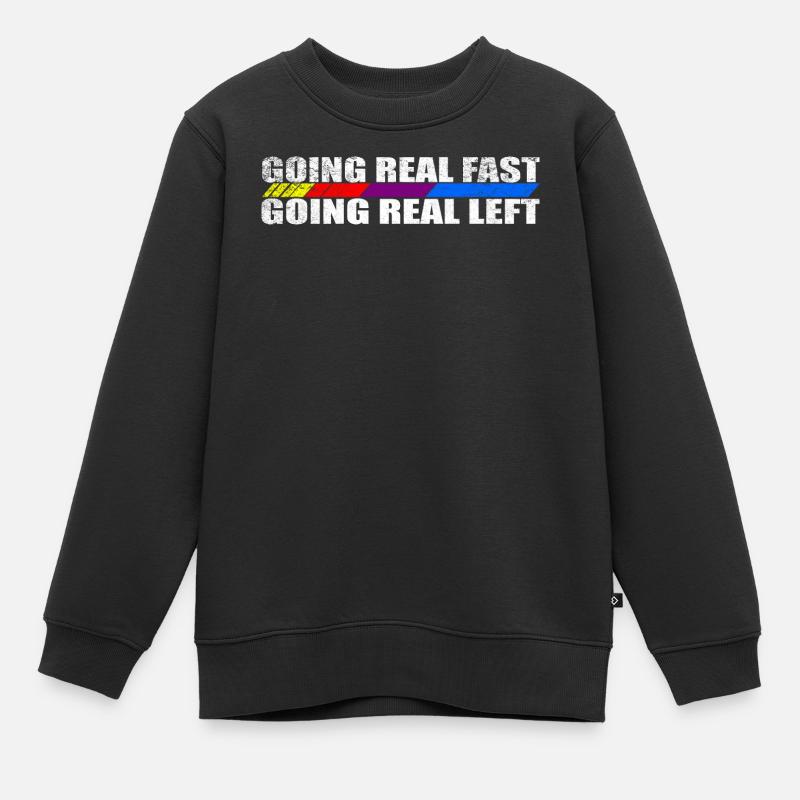 Motif à rayures de course pour les amateurs de vitesse - Sweat Premium enfant bio - noir