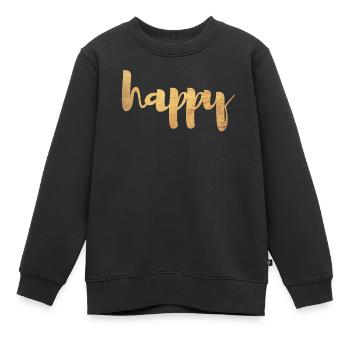Happy Gold glücklich Glück deluxe Schreibschrift - Kinder Premium Organic Sweatshirt - Schwarz - Vorne - AI Model Kid Female (0cm)