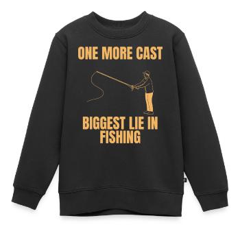 Encore un casting – Le plus gros mensonge de la pêche - Sweat Premium enfant bio - noir - Devant - AI Model Kid Female (0cm)