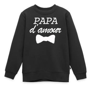 fêtes des pères cadeau fête des pères - Sweat Premium enfant bio - noir - Devant - AI Model Kid Female (0cm)