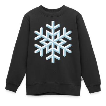 Schneeflocke 3D (Schnee / Flocke / Winter) - Kinder Premium Organic Sweatshirt - Schwarz - Vorne - AI Model Kid Female (0cm)