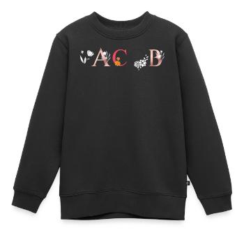 JACOB Namenskunst mit Blumen gestickt - Kinder Premium Organic Sweatshirt - Schwarz - Vorne - AI Model Kid Female (0cm)