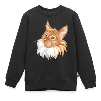 Ingwer Katze Porträt - Kinder Premium Organic Sweatshirt - Schwarz - Vorne - AI Model Kid Female (0cm)