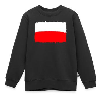 Polnische Flagge von Polen Flagge PL - Kinder Premium Organic Sweatshirt - Schwarz - Vorne - AI Model Kid Female (0cm)