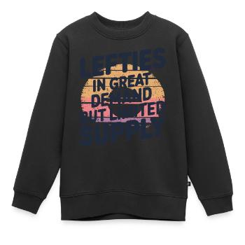 Linkshänder mit Stil gesucht - Kinder Premium Organic Sweatshirt - Schwarz - Vorne - AI Model Kid Female (0cm)