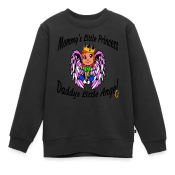 Le petit ange de papa La petite princesse de maman - Sweat Premium enfant bio - noir - Devant - AI Model Kid Female (0cm)