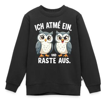 ich atme ein und raste aus lustige - Kinder Premium Organic Sweatshirt - Schwarz - Vorne - AI Model Kid Female (0cm)